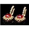 Image 3 : 14k Gold 10.00ct Ruby 1.60ct Diamond Earrings