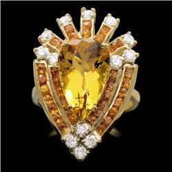 14k Yellow Gold 5.00ct Beryl 0.80ct Diamond Ring