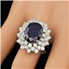 Image 3 : 14k Gold 9.50ct Sapphire 2.80ct Diamond Ring