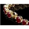 Image 2 : 14k Gold 21.00ct Ruby 0.90ct Diamond Bracelet