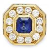 Image 2 : 18k Gold 7.5ct Sapphire 3.20ct Diamond Mens Ring