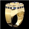 Image 3 : 18k Gold 7.5ct Sapphire 3.20ct Diamond Mens Ring