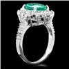 Image 2 : 14k White Gold 2.50ct Emerald 1.20ct Diamond Ring