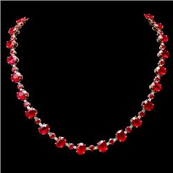 14k Yellow Gold 73ct Ruby 2.00ct Diamond Necklace