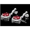 Image 3 : 14k Gold 21.70ct Ruby 1.75ct Diamond Earrings