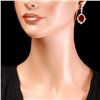Image 4 : 14k Gold 21.70ct Ruby 1.75ct Diamond Earrings