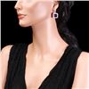 Image 3 : 14k Gold 13.00ct Amethyst 2.50ct Diamond Earrings