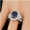 Image 3 : 14k Gold 6.50ct Sapphire 1.60ct Diamond Ring