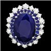 Image 1 : 14k Gold 8.15ct Sapphire 0.90ct Diamond Ring