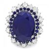 Image 2 : 14k Gold 8.15ct Sapphire 0.90ct Diamond Ring