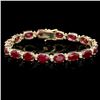 Image 1 : 14k Gold 28.00ct Ruby 1.40ct Diamond Bracelet