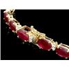 Image 2 : 14k Gold 28.00ct Ruby 1.40ct Diamond Bracelet