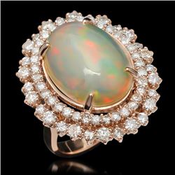 14K Gold 7.38ct Opal & 2.12ct Diamond Ring
