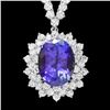 Image 1 : 18k Gold 10ct Tanzanite 7.6ct Diamond Necklace