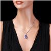 Image 4 : 18k Gold 10ct Tanzanite 7.6ct Diamond Necklace
