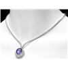 Image 5 : 18k Gold 10ct Tanzanite 7.6ct Diamond Necklace