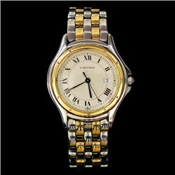 Cartier Montres Cougar Two-Tone SS 18K Yellow Gold