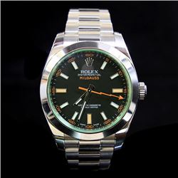 Rolex Milgauss 40mm Green Sapphire Mens Wristwatch