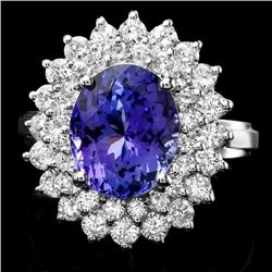 14k Gold 3.77ct Tanzanite 1.58ct Diamond Ring