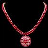 Image 1 : 14k Gold 97.5ct Ruby 1.10ct Diamond Necklace
