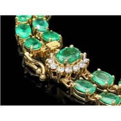 14k Gold 18ct Emerald 0.40ct Diamond Bracelet