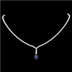 18k Gold 1.50ct Sapphire 3.50ct Diamond Necklace