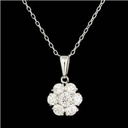 14k White Gold 0.90ct Diamond Pendant