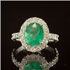 Image 1 : 14K Gold 1.99ct Emerald 1.21ct Diamond Ring
