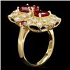Image 2 : 14k Yellow Gold 4.2ct Ruby 1.00ct Diamond Ring