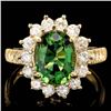 Image 1 : 14k Gold 2.35ct Tourmaline 1.10ct Diamond Ring