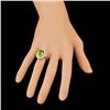 Image 4 : 14k White Gold 5.00ct Peridot 0.70ct Diamond Ring