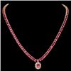 Image 2 : 14k Gold 40ct Tourmaline 1ct Diamond Necklace