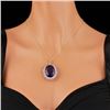 Image 3 : 14k Gold 50.00ct Amethyst 2.50ct Diamond Pendant
