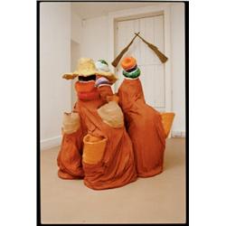RACHEL FeINSTEIN (b. 1971) LOS TRES SOMBREROS plaster and enamel 51 x 49 x 48 in. (129.5 x 124.5 ...