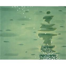 Property of Enron ALEX KATZ (b. 1927) GREEN REFLECTIONS oil on canvas 48 x 60 in. (121.9 x 152.4 cm)