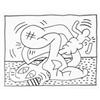 Image 1 : Property of Two Gentlemen KEITH HARING (1958-1990) UNTITLED black marker on poster board 19 x 24 in.