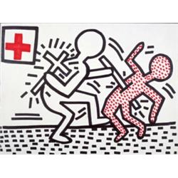 KEITH HARING (1958-1990) UNTITLED signed and dated "K. Haring Nov. 27-81-Kutztown" on the reverse...