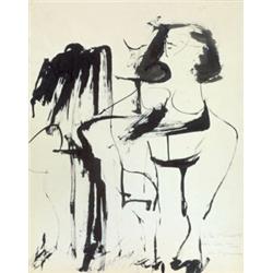 WILLEM DE KOONING (1904-1997) WOMAN (BETTER LATE THAN NEVER) signed and inscribed "To Mr. R. Schw...