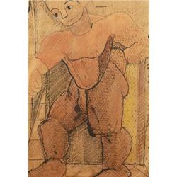 LOUISE NEVELSON (1899-1988) UNTITLED signed and dated "Nevelson 1933" along the upper edge pastel...