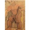 Image 1 : LOUISE NEVELSON (1899-1988) UNTITLED signed and dated "Nevelson 1933" along the upper edge pastel...