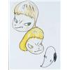 Image 1 : YOSHITOMO NARA (b. 1959) THREE HEADS FOR YOU signed, titled and dated "Three heads For You Nara 0...