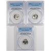 Image 1 : ( 3 ) PCGS GRADED MS-65 FULL BANDS ROOSEVELT DIMES: 1954, 1955-D & 1955-S