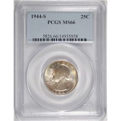 1944-S WASHINGTON QUARTER, PCGS MS-66