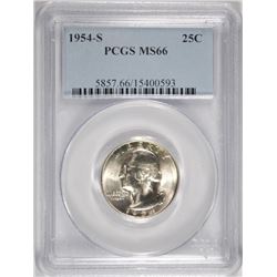 1954-S WASHINGTON QUARTER, PCGS MS-66
