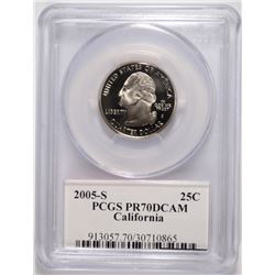 2005-S CALIFORNIA STATE QUARTER, PCGS PR-70 DCAM
