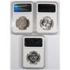 Image 2 : ( 3 ) NGC GRADED MS-65 FRANKLIN HALF DOLLARS,  1958  & (2) 1963