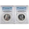 Image 1 : ( 2 ) 1961 FRANKLIN HALF DOLLARS, PCGS PROOF-66