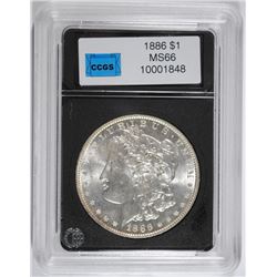 1886 MORGAN SILVER DOLLAR, CCGS SUPERB GEM CHERRY!
