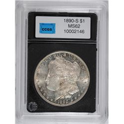 1890-S MORGAN SILVER DOLLAR, CCGS CHOICE BU