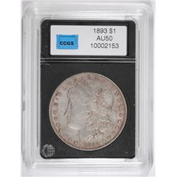 1893 MORGAN SILVER DOLLAR, CCGS AU  KEY COIN!